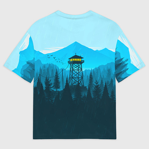 Женская футболка оверсайз Firewatch вечер / 3D-принт – фото 2