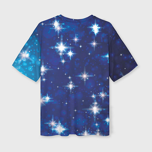 Женская футболка оверсайз Сияющие и блестящие звезды в ночном небе / 3D-принт – фото 2
