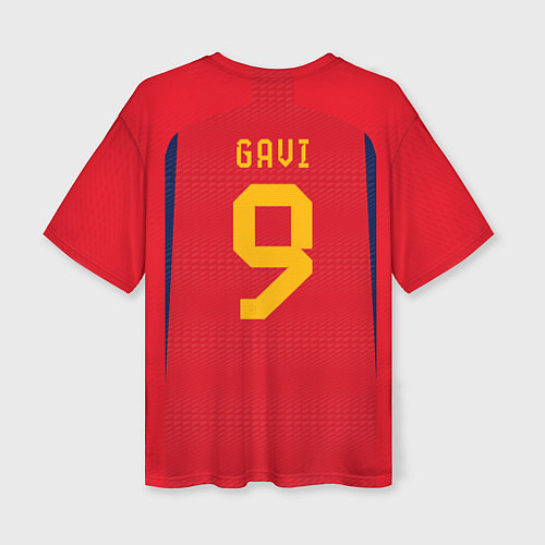 Женская футболка оверсайз Гави ЧМ 2022 сборная Испании / 3D-принт – фото 2
