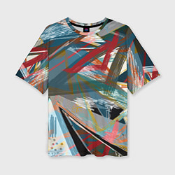 Женская футболка оверсайз Абстрактный многоцветный узор
