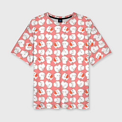Женская футболка оверсайз Паттерн с котами