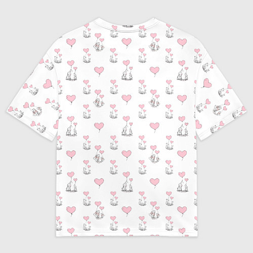 Женская футболка оверсайз Зверушки, родительская любовь / 3D-принт – фото 2