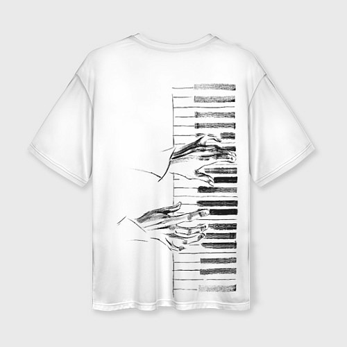 Женская футболка оверсайз Фортепианный концерт / 3D-принт – фото 2