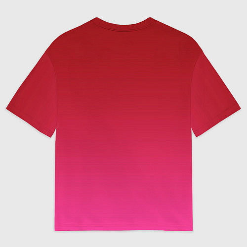 Женская футболка оверсайз Красный градиент Спорт клуб Россия / 3D-принт – фото 2