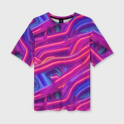 Женская футболка оверсайз Neon waves