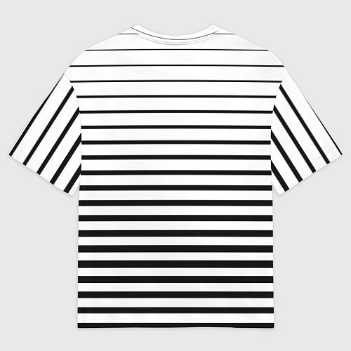 Женская футболка оверсайз Черно белый полосатый фон / 3D-принт – фото 2