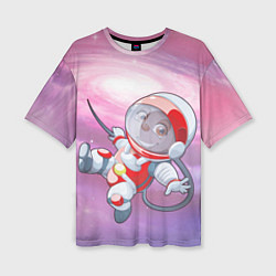 Женская футболка оверсайз Обезьянка в космосе