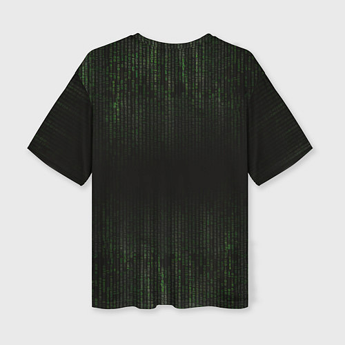 Женская футболка оверсайз Сова в стиле ASCII-графики / 3D-принт – фото 2