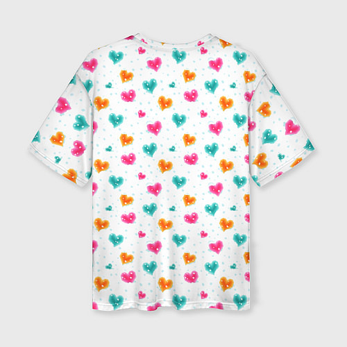 Женская футболка оверсайз Горячие сердца / 3D-принт – фото 2