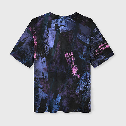 Женская футболка оверсайз Неоновые пятна краской / 3D-принт – фото 2