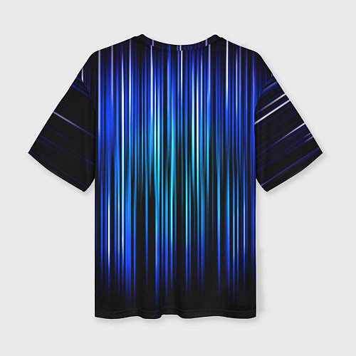 Женская футболка оверсайз Neon line stripes / 3D-принт – фото 2