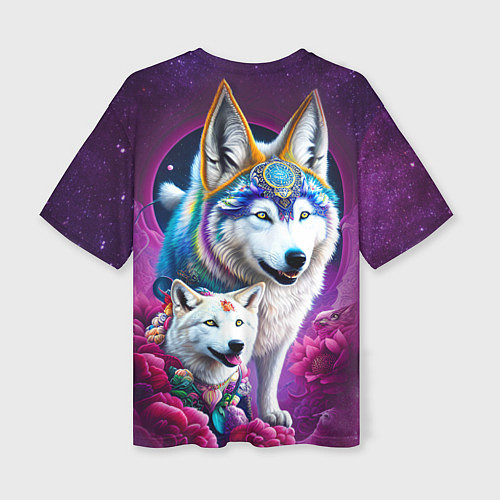 Женская футболка оверсайз Полярные волки - нейросеть / 3D-принт – фото 2
