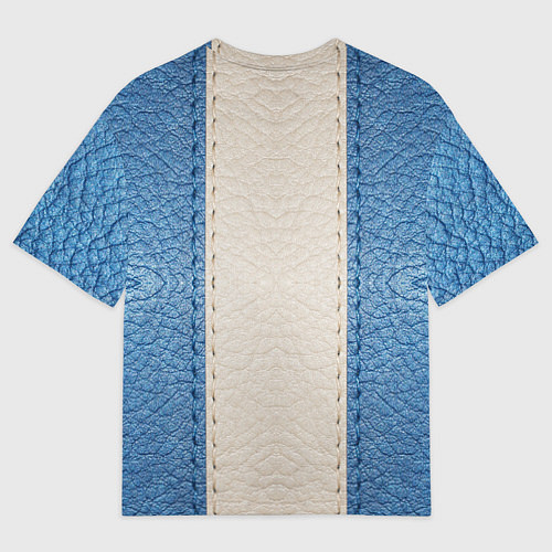 Женская футболка оверсайз Кожа синяя белая / 3D-принт – фото 2