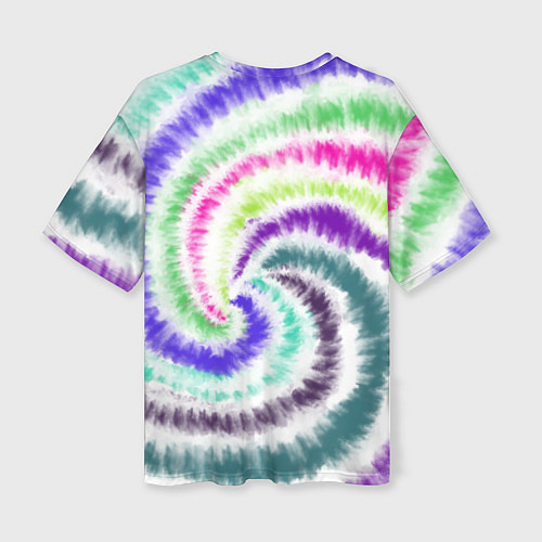 Женская футболка оверсайз Тай-дай разноцветный / 3D-принт – фото 2