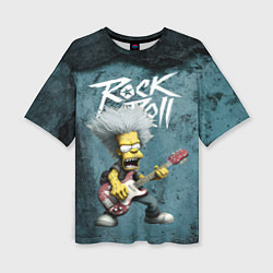 Женская футболка оверсайз Rock n roll style Simpsons