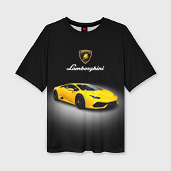 Женская футболка оверсайз Спорткар Lamborghini Aventador