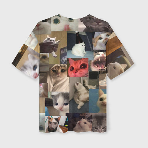 Женская футболка оверсайз Мемные котики / 3D-принт – фото 2
