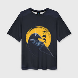 Женская футболка оверсайз Raven and moon