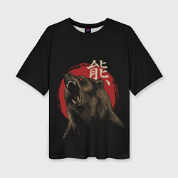 Женская футболка оверсайз Japanese bear