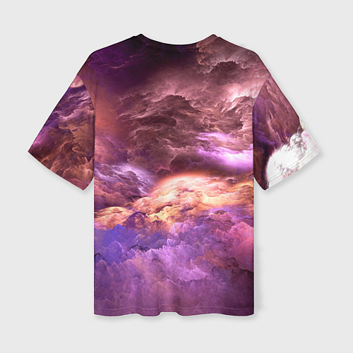 Женская футболка оверсайз Фиолетовое облако / 3D-принт – фото 2