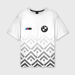 Женская футболка оверсайз BMW m power - белый