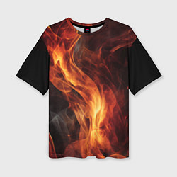 Женская футболка оверсайз Языки пламени: арт нейросети