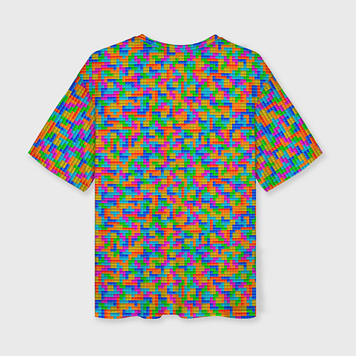 Женская футболка оверсайз Мелкие блоки Тетрис / 3D-принт – фото 2