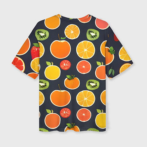 Женская футболка оверсайз Фрукты и ягоды / 3D-принт – фото 2