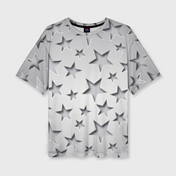 Футболка оверсайз женская Grey stars, цвет: 3D-принт