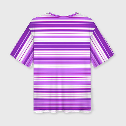Женская футболка оверсайз Фиолетовые полосы / 3D-принт – фото 2