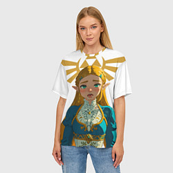 Футболка оверсайз женская The legend of Zelda - ahegao, цвет: 3D-принт — фото 2