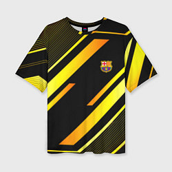 Футболка оверсайз женская ФК Барселона эмблема, цвет: 3D-принт