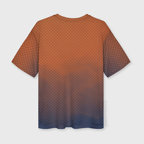 Женская футболка оверсайз Оранжево-синий дым - Хуф и Ся / 3D-принт – фото 2