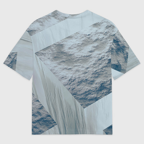 Женская футболка оверсайз Серая стена и блоки / 3D-принт – фото 2