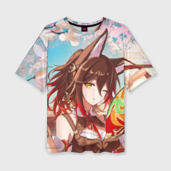 Футболка оверсайз женская Хонкай Стар Рейл: Тинъюнь, цвет: 3D-принт