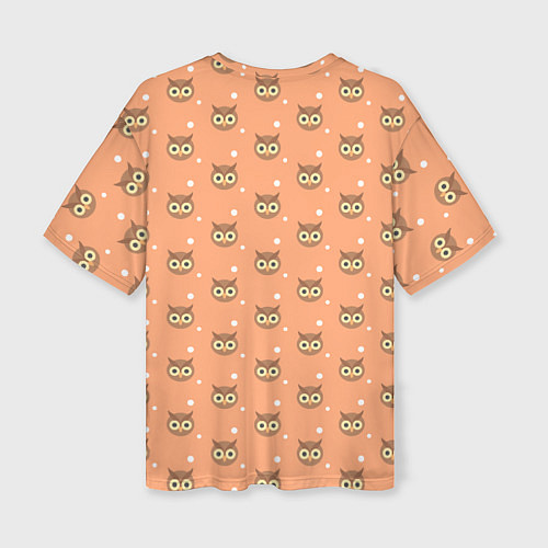 Женская футболка оверсайз Паттерн милой совы / 3D-принт – фото 2
