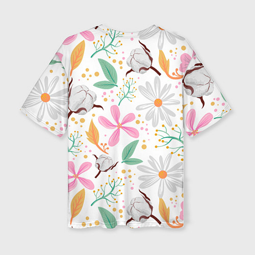 Женская футболка оверсайз Spring flowers / 3D-принт – фото 2