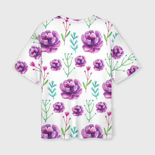 Женская футболка оверсайз Пиончики / 3D-принт – фото 2
