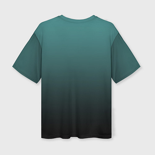 Женская футболка оверсайз Градиент зелено-черный / 3D-принт – фото 2