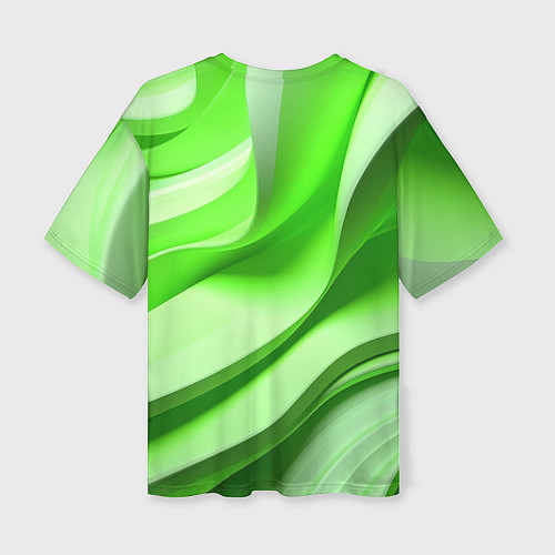 Женская футболка оверсайз Светлые зеленые волны / 3D-принт – фото 2