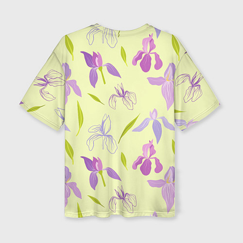Женская футболка оверсайз Фиолетовые лилии / 3D-принт – фото 2