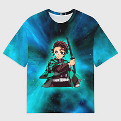 Футболка оверсайз женская Таджиро Комадо в космосе, цвет: 3D-принт