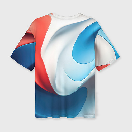 Женская футболка оверсайз Герб РФ абстрактный фон / 3D-принт – фото 2