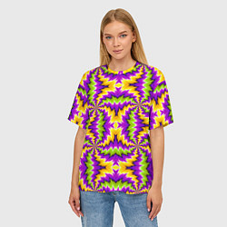 Футболка оверсайз женская Красочная иллюзия вращения, цвет: 3D-принт — фото 2