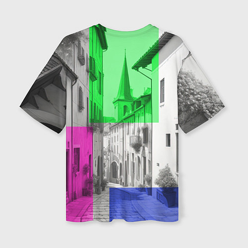 Женская футболка оверсайз Старый город / 3D-принт – фото 2