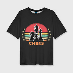 Женская футболка оверсайз Шахматные фигуры chess