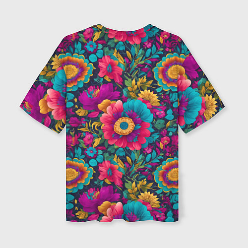 Женская футболка оверсайз Цветочный микс / 3D-принт – фото 2