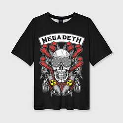 Женская футболка оверсайз Megadeth - ядерный череп