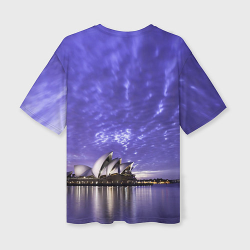 Женская футболка оверсайз Сидней в фиолетовом в закате / 3D-принт – фото 2