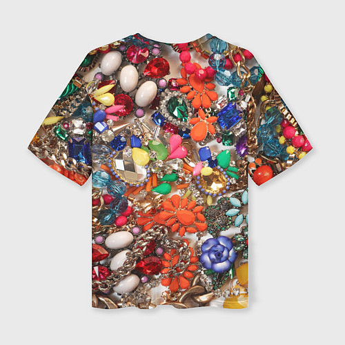 Женская футболка оверсайз Камни и драгоценности / 3D-принт – фото 2
